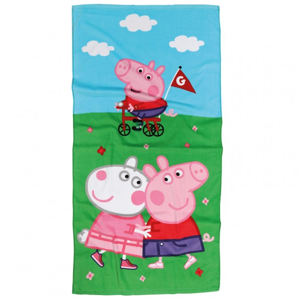 Πετσέτα Θαλάσσης Βαμβακερή 70x140εκ. Peppa Pig 5863 Πράσινη-Μπλε-Ροζ Disney