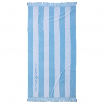 Πετσέτα Θαλάσσης Βαμβακερή 90x170εκ. Essential 3728 Γαλάζια-Λευκή Greenwich Polo Club
