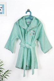 Μπουρνούζι Παιδικό Με Κουκούλα Βαμβακερό Stork 195 Mint Size 04 DimCol