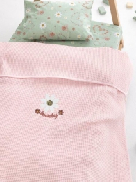 Κουβέρτα Πικέ Βαμβακερή Κούνιας 100x150εκ. Candy/2 Pink Palamaiki