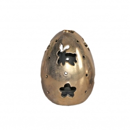 Διακοσμητικό Αυγό Κεραμικό Χρυσό-Μπρονζέ Art Et Lumiere 14x18εκ. 10608