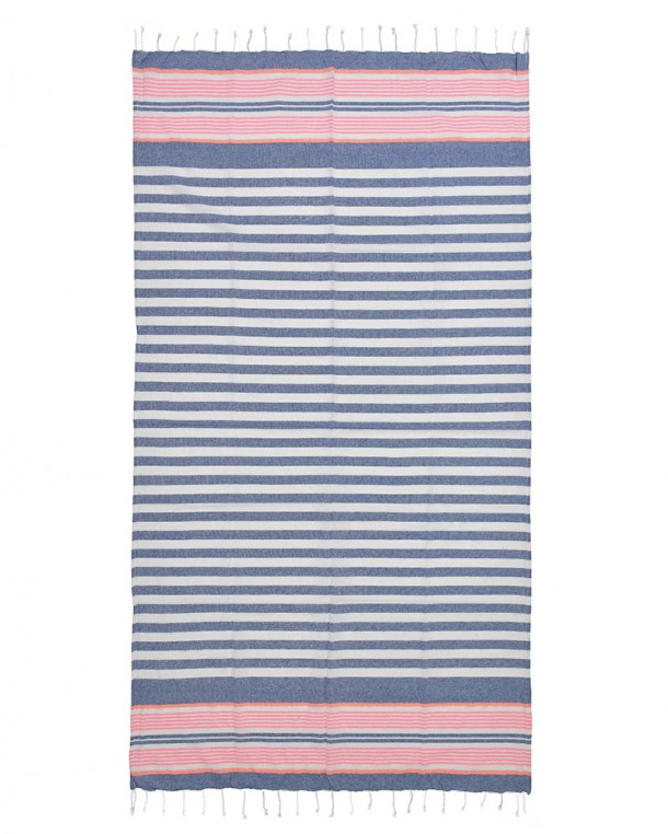 Πετσέτα Θαλάσσης Pestemal Βαμβακερή Μπλε-Λευκή-Ροζ 90x180εκ. ble 5-46-509-0034